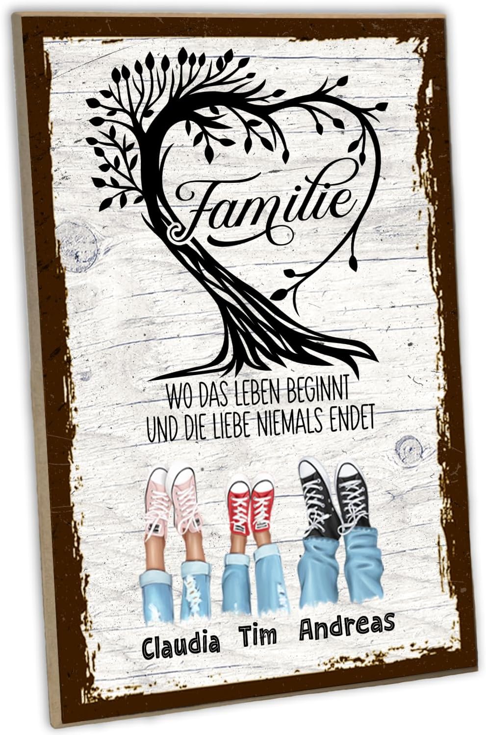 Schilderkreis24 Personalisierbares Holzschild 'Familienwurzeln'Baum