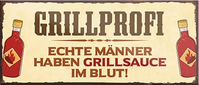 Lustiger Grillprofi-Metallmagnet - Geschenkidee für echte Männer mit Liebe zur Grillsauce