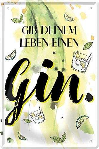 Blechschilder lustiger Cocktail Spruch GIB DEINEM Leben EINEN Gin