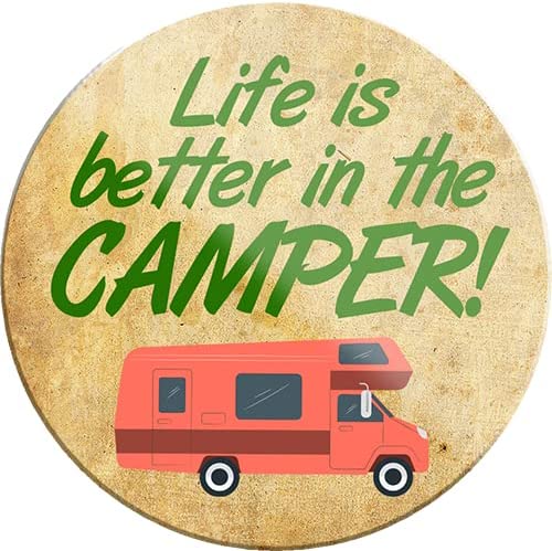 “Lustiger Spruch “Life is Better in The Camper“ Magnet Deko Kühlschrankmagnet 8x8 cm