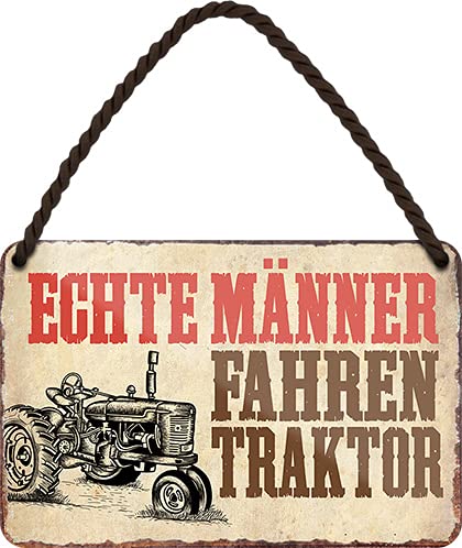 Blechschild 'Echte Männer Fahren LKW' – 28x12 Cm, Metallschild Für Garage & Werkstatt
