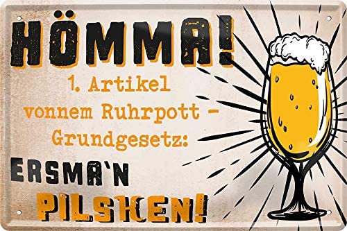 Blechschilder Bier lustiger Spruch “ HÖMMA” 20x30 cm - schilderkreis24
