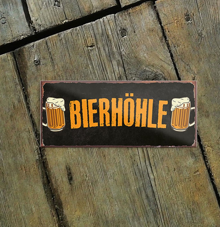 schilderkreis24 – Magnet Lustiger Spruch “Bierhöhle“ Deko Geschenkidee Mann Frau 9,3x4cm