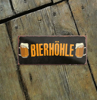 schilderkreis24 – Magnet Lustiger Spruch “Bierhöhle“ Deko Geschenkidee Mann Frau 9,3x4cm