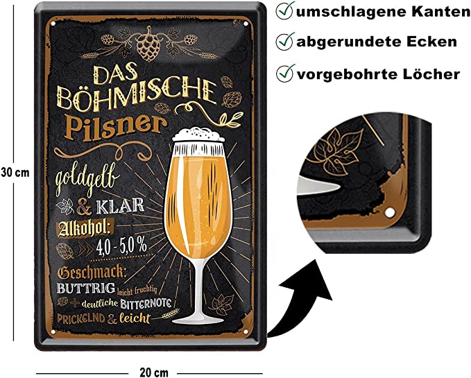 Das_Boehmische_Pilsner_goldgelb_ohne_Flasche_Blechschild_beschreibung