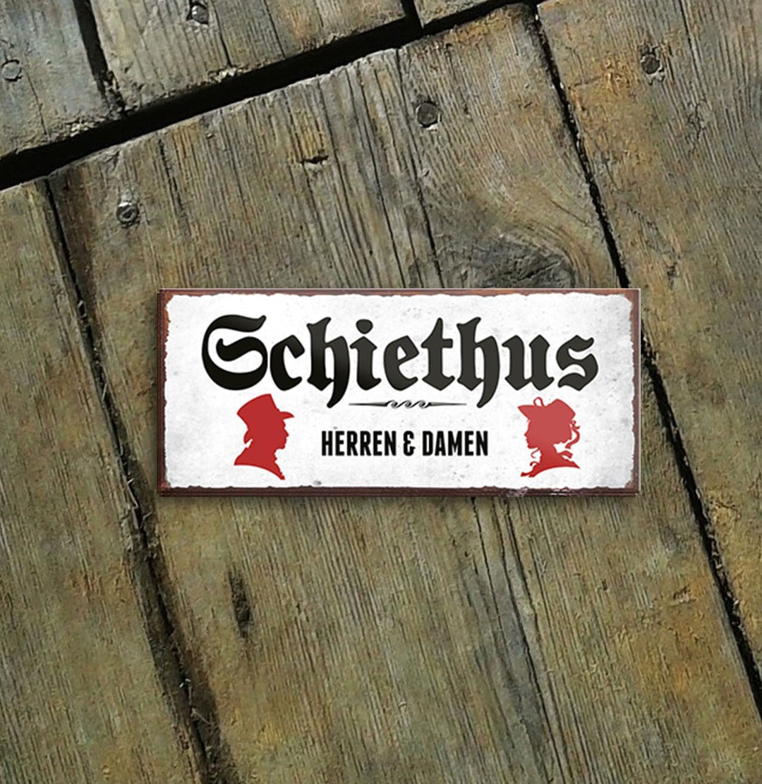 schilderkreis24 – Magnet Lustiger Spruch “Schiethus Herren&Damen“ Deko Geschenkidee Mann Frau 9,3x4cm