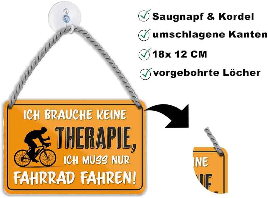 ich brauche keine therapie ich muss nur fahrrad fahren Schilderkreis24