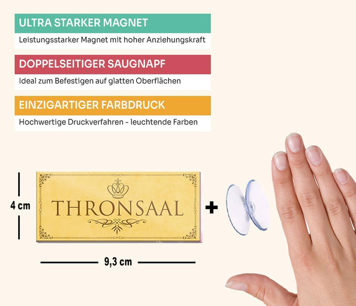 schilderkreis24 – Magnet Lustiger Spruch “Thronsaal“ Deko Geschenkidee Mann Frau 9,3x4cm