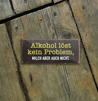 schilderkreis24 – Magnet Lustiger Spruch “Alkohol löst kein Problem..“ Deko Geschenkidee Mann Frau 9,3x4cm