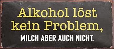 schilderkreis24 – Magnet Lustiger Spruch “Alkohol löst kein Problem..“ Deko Geschenkidee Mann Frau 9,3x4cm