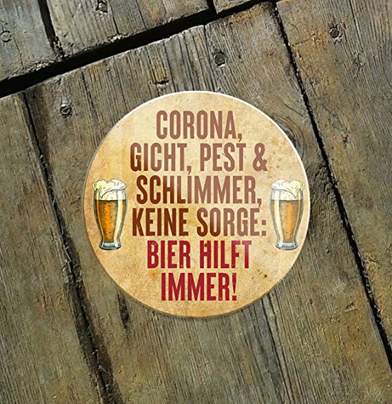 Kühlschrankmagnet Alkohol “Bier hilft Immer!“ Geschenkidee Mann Frau Deko