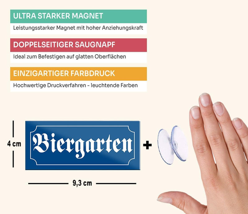 schilderkreis24 – Magnet Lustiger Spruch “Biergarten“ Deko Geschenkidee Mann Frau 9,3x4cm