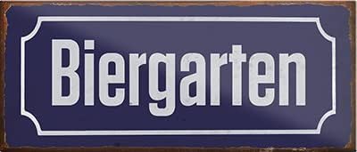 schilderkreis24 – Magnet Straßenschild “Biergarten“ Deko Geschenkidee Mann Frau 9,3x4cm