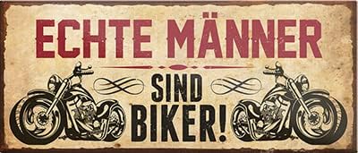 schilderkreis24 – Magnet Lustiger Motorrad Spruch “Echte Männer sind Biker!“ Deko Geschenkidee Mann 9,3x4cm