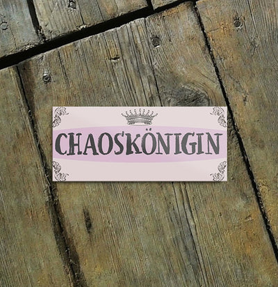 schilderkreis24 – Magnet Lustiger Spruch “Chaoskönigin“ Deko Geschenkidee Frau 9,3x4cm