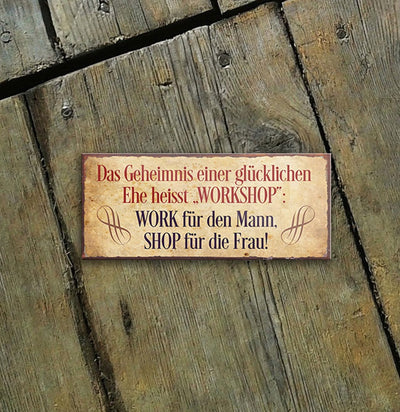 schilderkreis24 – Magnet Lustiger Spruch “Das Geheimnis Einer glücklichen Ehe“ Deko Geschenkidee Mann Frau 9,3x4cm