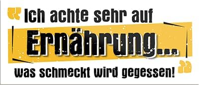 schilderkreis24 – Magnet Lustiger Grill Spruch “Ich achte sehr auf Ernährung“ Deko Geschenkidee Mann Frau 9,3x4cm