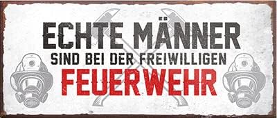 schilderkreis24 – Magnet Lustiger Spruch “Echte Männer sind bei der freiwilligen Feuerwehr!“ Deko Geschenkidee Mann 9,3x4cm