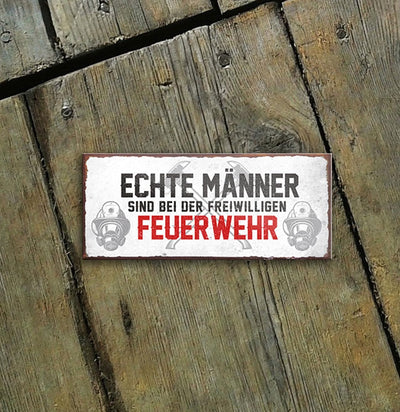 schilderkreis24 – Magnet Lustiger Spruch “Echte Männer sind bei der freiwilligen Feuerwehr!“ Deko Geschenkidee Mann 9,3x4cm