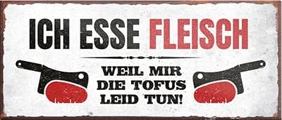 schilderkreis24 – Magnet Lustiger Grill Spruch “Ich Esse Fleisch“ Deko Geschenkidee Mann Frau 9,3x4cm