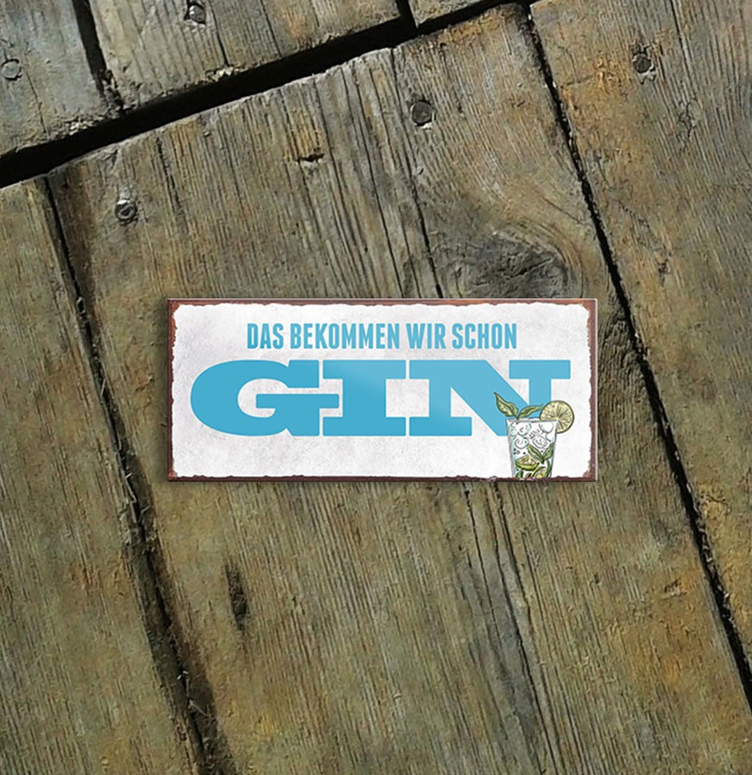 schilderkreis24 – Magnet Lustiger Gin Spruch “Das bekommen wir Schon Gin!“ Deko Geschenkidee Mann Frau 9,3x4cm