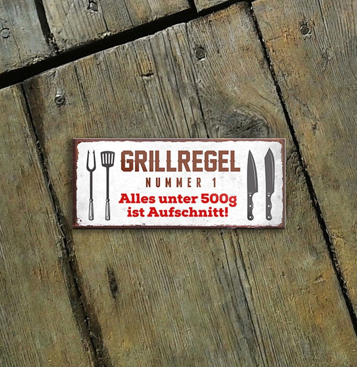 schilderkreis24 – Magnet Lustiger Grill Spruch “Grillregel“ Deko Geschenkidee Mann Frau 9,3x4cm