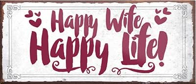 schilderkreis24 – Magnet Lustiger Spruch “Happy Wife Happy Life!“ Deko Geschenkidee Mann Frau 9,3x4cm