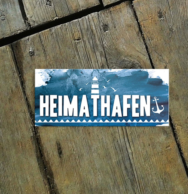 schilderkreis24 – Magnet Lustiger Nordsee Spruch “Heimathafen“ Deko Geschenkidee Mann Frau 9,3x4cm