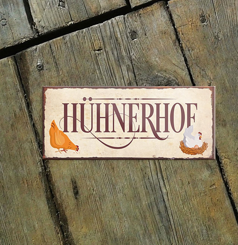 schilderkreis24 – Magnet Lustiger Spruch “Hühnerhof“ Deko Geschenkidee Mann Frau 9,3x4cm