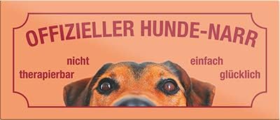 schilderkreis24 – Magnet Lustiger Spruch “Offizieller Hunde-narr“ Deko Geschenkidee Mann Frau 9,3x4cm