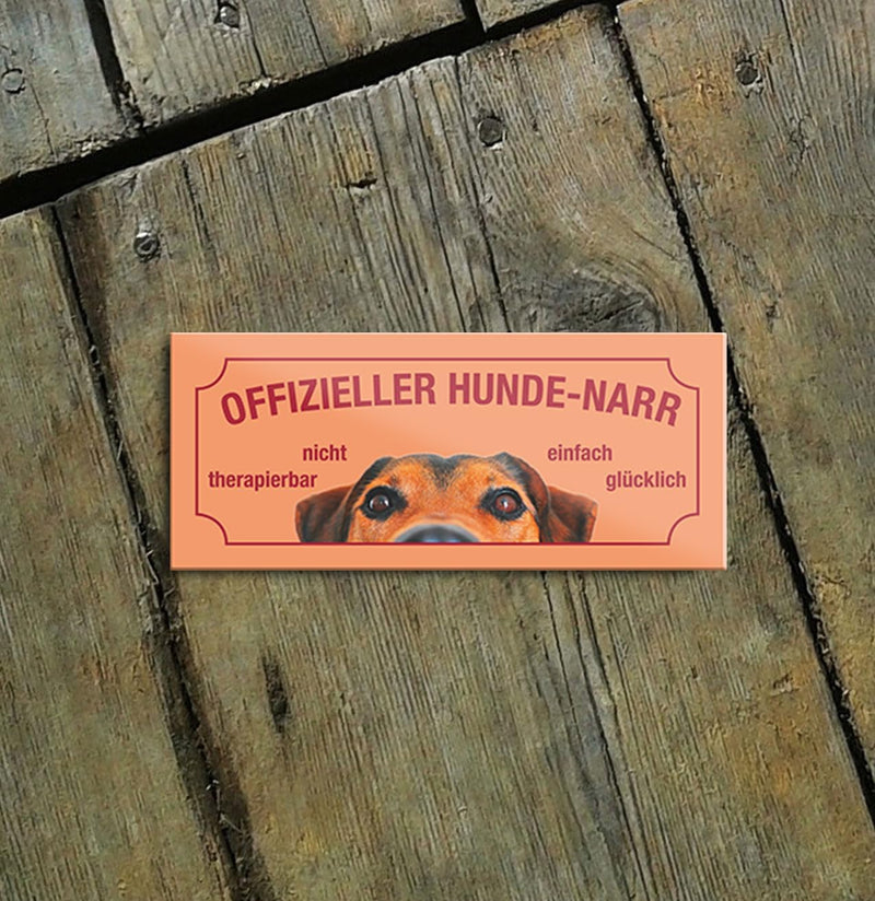 schilderkreis24 – Magnet Lustiger Spruch “Offizieller Hunde-narr“ Deko Geschenkidee Mann Frau 9,3x4cm