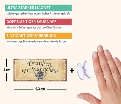 schilderkreis24 – Magnet Lustiger Kaffee Spruch “Draussen nur Kännchen!“ Deko Geschenkidee Mann Frau 9,3x4cm