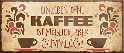 schilderkreis24 – Magnet Lustiger Kaffee Spruch “Leben ohne Kaffee“ Deko Geschenkidee Mann Frau 9,3x4cm