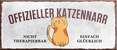 schilderkreis24 – Magnet Lustiger Spruch “Offizieller Katzennarr“ Deko Geschenkidee Mann Frau 9,3x4cm