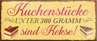 schilderkreis24 – Magnet Lustiger Spruch “Kuchenstücke unter 300 Gramm..“ Deko Geschenkidee Mann Frau 9,3x4cm