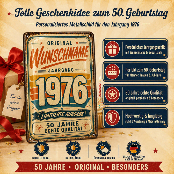 Original Jahrgang – Limitierte Ausgabe – personalisiertes Leotie Metallschild, 20 × 30 cm – Produktabbildung 2