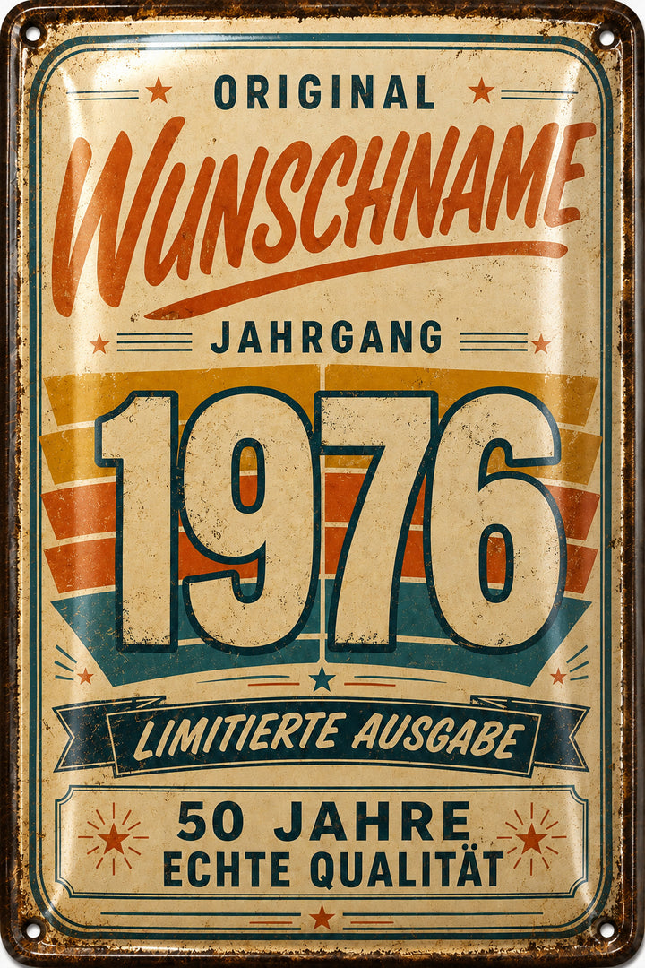 Original Jahrgang – Limitierte Ausgabe – personalisiertes Leotie Metallschild, 20 × 30 cm – Motivansicht