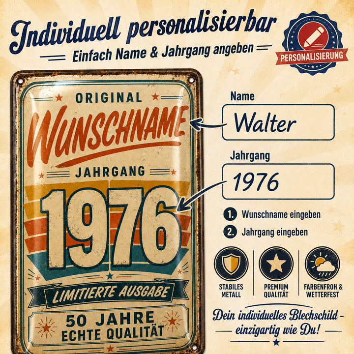 Original Jahrgang – Limitierte Ausgabe – personalisiertes Leotie Metallschild, 20 × 30 cm – Produktabbildung 6