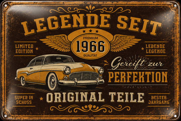 Legende seit – Gereift zur Perfektion – personalisiertes Leotie Metallschild, 30 × 20 cm – Motivansicht