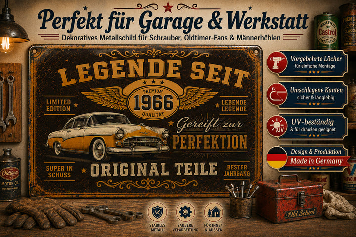 Legende seit – Gereift zur Perfektion – personalisiertes Leotie Metallschild, 30 × 20 cm – Produktabbildung 4