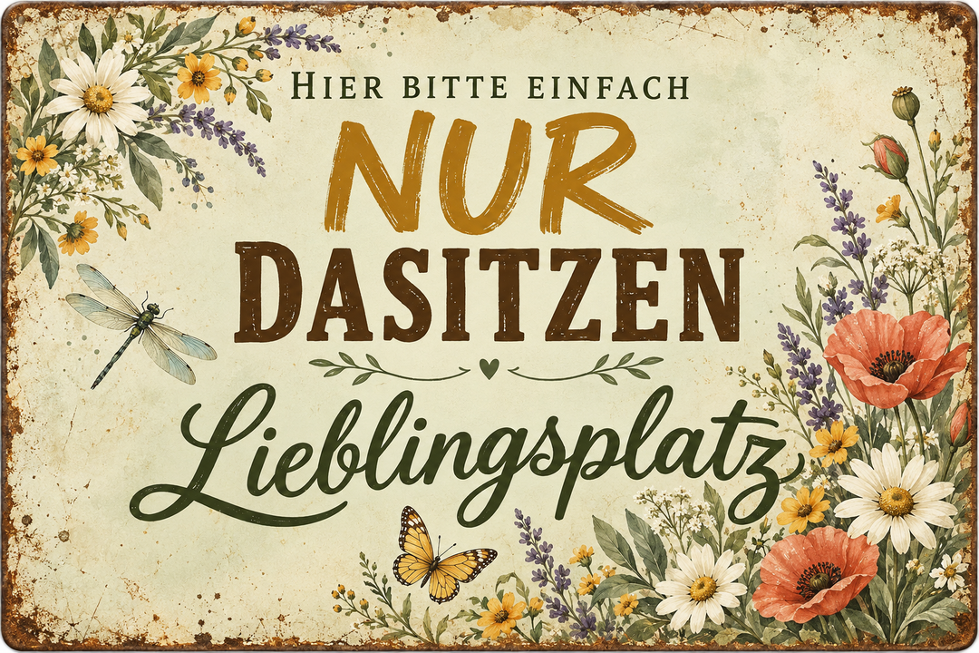 Lieblingsplatz Metallschild – Einfach nur dasitzen von Leotie – Motivansicht, 30 × 20 cm