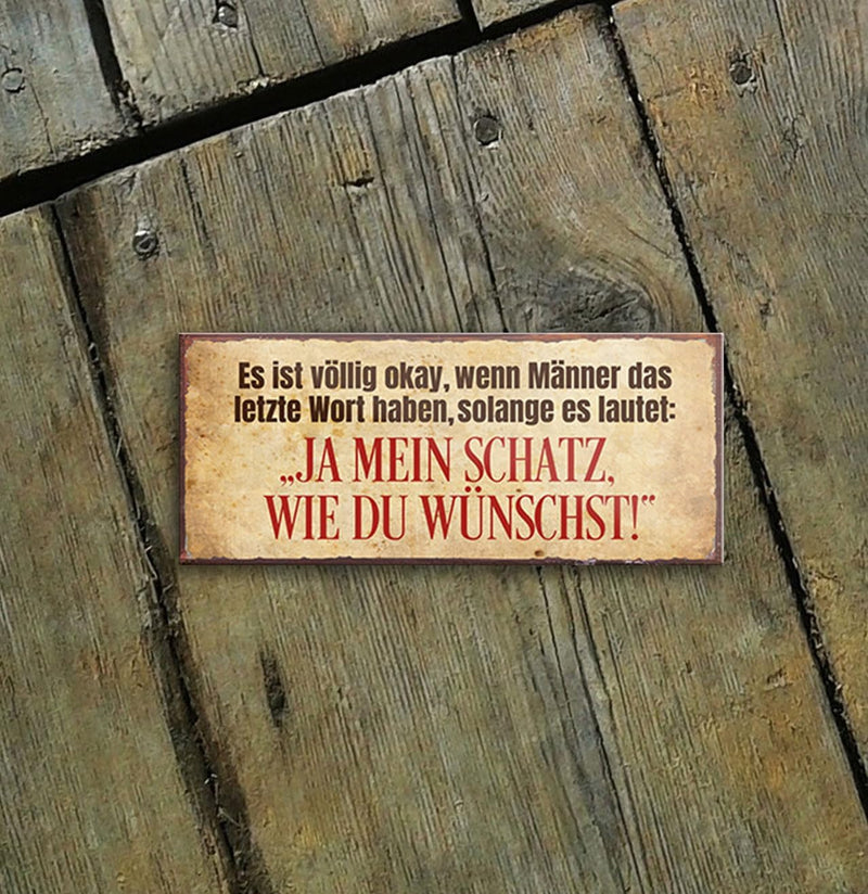 schilderkreis24 – Magnet Lustiger Spruch “..wenn Männer das letzte Wort haben..“ Deko Geschenkidee Mann Frau 9,3x4cm