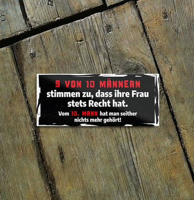 schilderkreis24 – Magnet Lustiger Spruch “9 von 10 Männern“ Deko Geschenkidee Mann 9,3x4cm