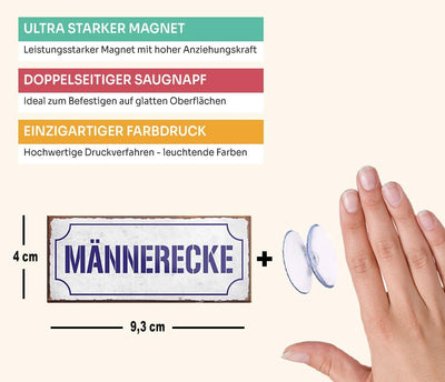 schilderkreis24 – Magnet Lustiger Spruch “Männerecke“ Deko Geschenkidee Mann 9,3x4cm