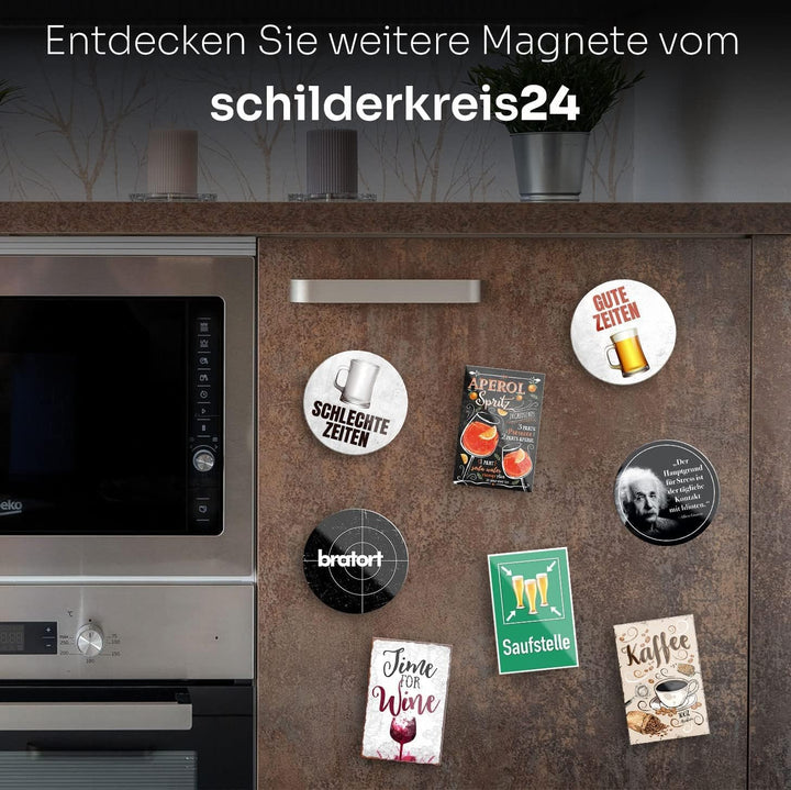 schilderkreis24 – Magnet Lustiger Bier Spruch “Saufstation“ Deko Geschenkidee Mann Frau 9,3x4cm