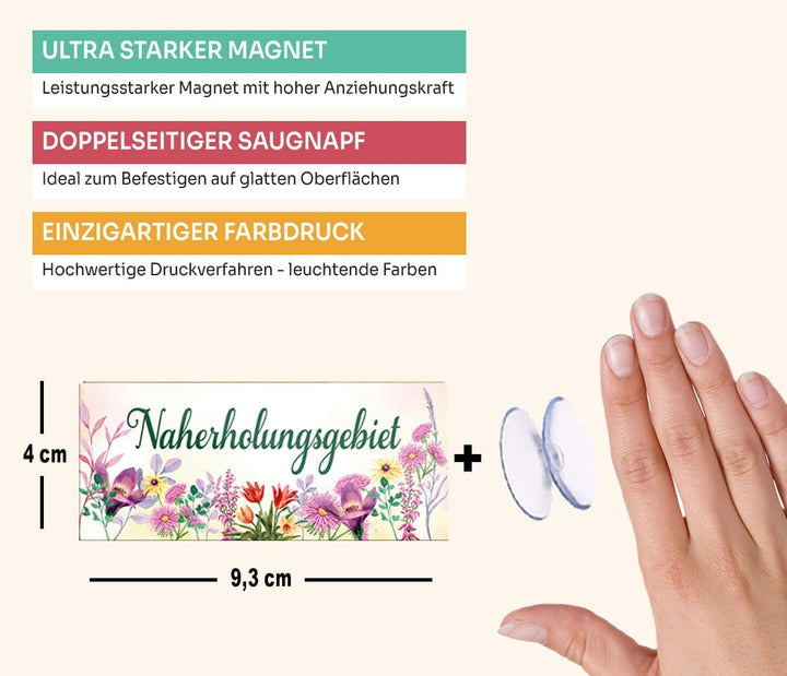 schilderkreis24 – Magnet Schöner Spruch “Naherholungsgebiet“ Deko Geschenkidee Mann Frau 9,3x4cm