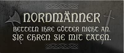 schilderkreis24 – Magnet Spruch “Nordmänner Götter Taten“ Deko Geschenkidee Mann Frau 9,3x4cm