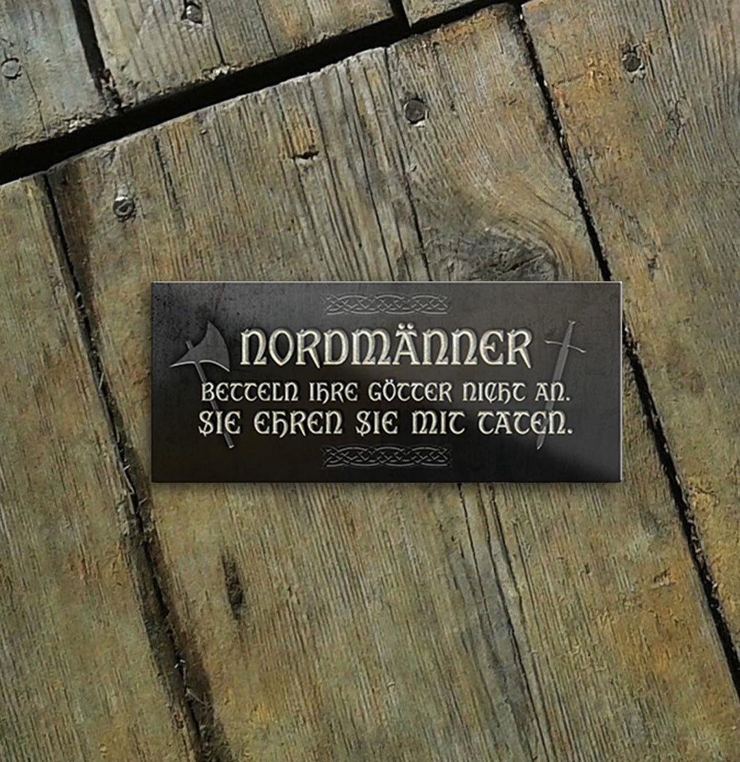 schilderkreis24 – Magnet Spruch “Nordmänner Götter Taten“ Deko Geschenkidee Mann Frau 9,3x4cm