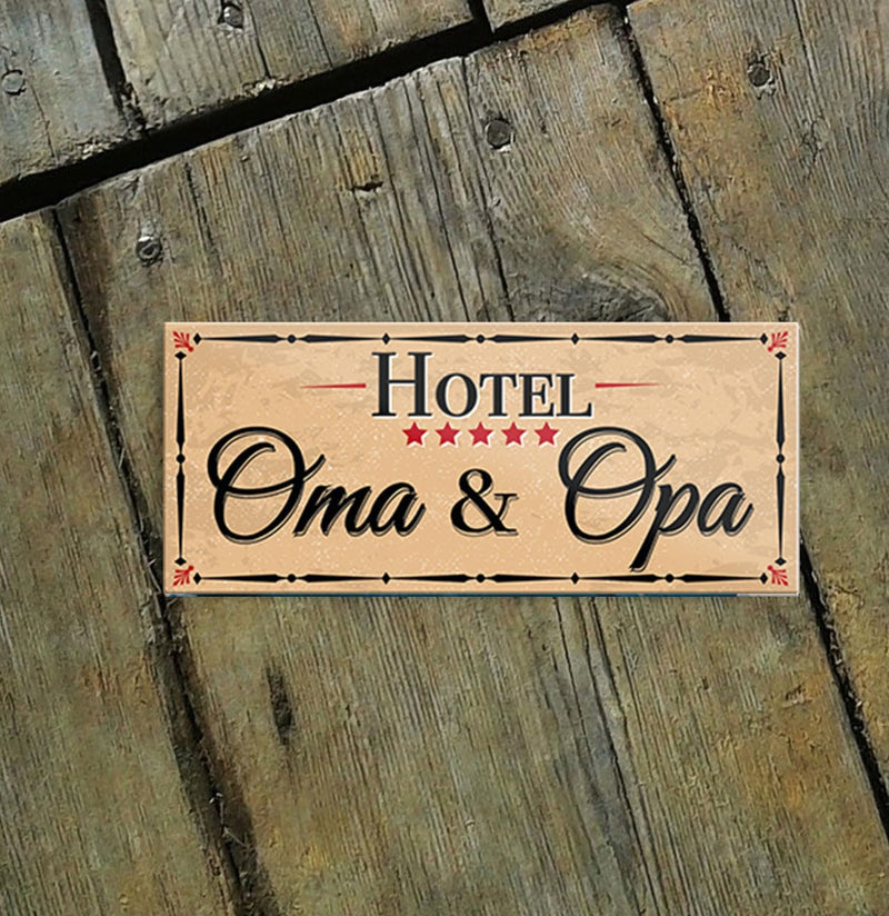 schilderkreis24 – Magnet Lustiger Spruch “Hotel Oma & Opa“ Deko Geschenkidee Mann Frau 9,3x4cm