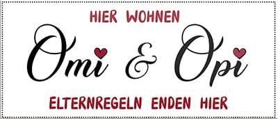 schilderkreis24 – Magnet Lustiger Spruch “Hier wohnen Omi & Opi“ Deko Geschenkidee Mann Frau 9,3x4cm